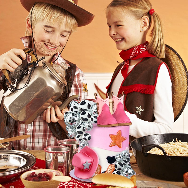 KEEPARTY 25PCS Cowgirl Cake Decorations Cowgirl Hat and Boot Cake Toppers Disco Ball Cake Topper Western Cowgirl Birthday Baby Shower Party Favors Supplies - Image 5